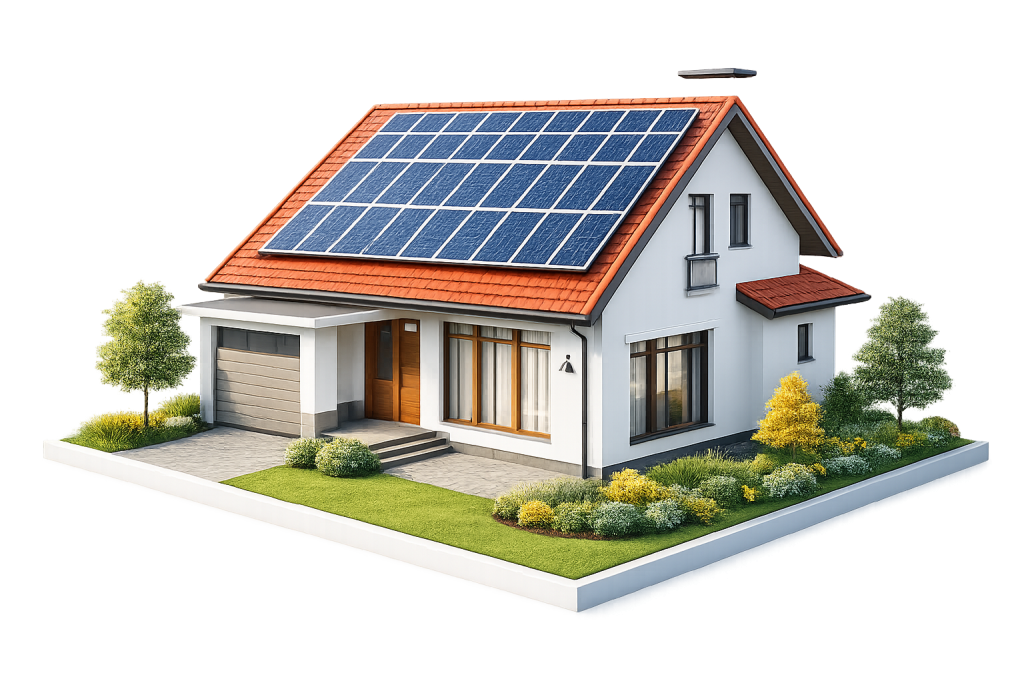 Hus med solceller